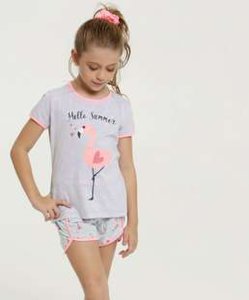 Pijama Infantil Estampa Flamingo Brinde Marisa