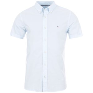 Organic Cotton Short Sleeve Slim Shirt in Keepsake Blue