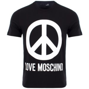 Peace Sign Slim Fit T-Shirt in Black