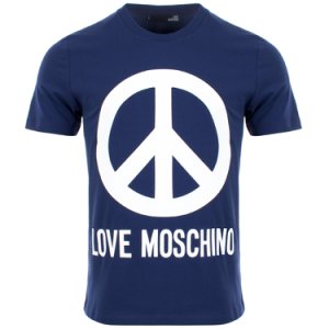 Peace Sign Slim Fit T-Shirt in Navy