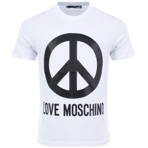 Love Moschino - Peace sign slim fit t-shirt in white