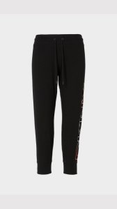 DKNY Ombre Logo Cropped Jogging Bottoms - Black - Womens, Black