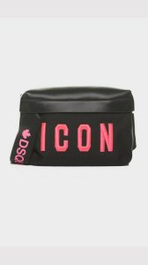 Dsquared2 Icon Canvas Bumbag - Black and Pink - Mens, Black and Pink