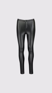 Forever Unique Nell Leather Effect Stretch Trouser - Black - Womens, Black