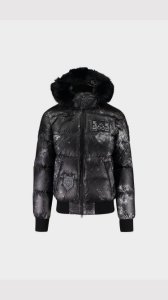 Moose Knuckles Pengarth Carbon Print Patch Jacket - Charcoal - Mens, Charcoal