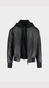 Neil Barrett Hooded Leather Jacket - Black - Mens, Black