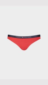 Tommy Hilfiger Logo Band Classic Bikini Bottom - Red - Womens, Red