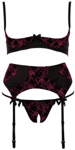 Abierta Fina Lifting Set with red Embroidery 3 pcs