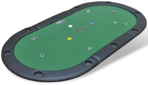 vidaXL Foldable poker table support for 10 players green
