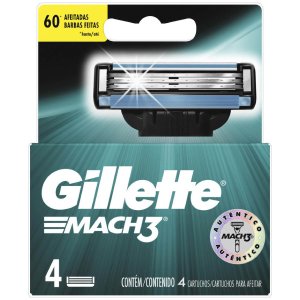 Lâminas para Aparelho de Barbear Gillette Mach3 4 Unidades