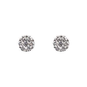 Aspinal of London Ladies Exquisite Monaco 0.50ct. Diamond Cluster Stud Earrings, Silver