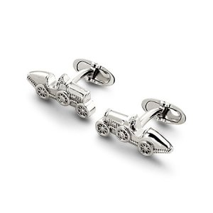 Aspinal of London Mens Classic Sterling Silver Car Cufflinks
