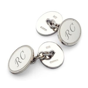 Aspinal of London Mens Exquisite Designer Cufflinks - Classic Hobnail Sterling Silver