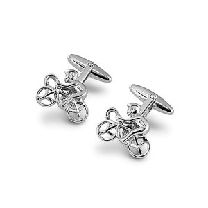 Aspinal of London Mens Sterling Silver Cyclist Cufflinks