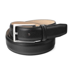 Aspinal Of London mens versatile borough belt in black saffiano, size: medium: 36