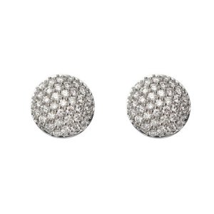 Aspinal of London Pave Dome Diamond Stud Earrings, Women's, Silver