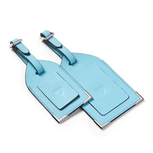 Aspinal of London®  Set of 2 Luggage Tags in Azure Blue Pebble