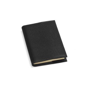 Aspinal of London Stylish Saffiano Refillable Pocket Notebook in Black