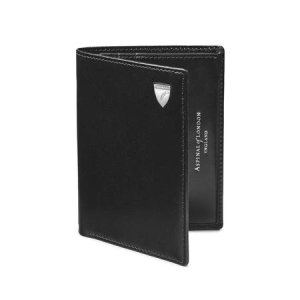Credit Card Wallet with Notes Pocket in Smooth Black