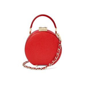 Aspinal Of London - Micro hat box in scarlet saffiano