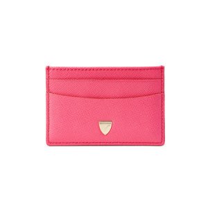 Slim Credit Card Holder in Bright Pink Saffiano