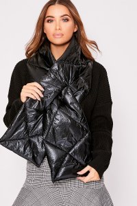 In The Style - Black scarves - black puffer scarf