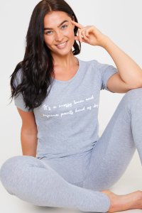 Grey Sets - Jac Jossa 'Messy Bun & Pyjama' Grey Nightwear Set