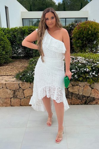 In The Style - White skirts - jac jossa white lace drop hem lace skirt