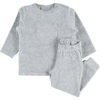 Pyjama 2 pièces en velours Mix and Match gris chiné