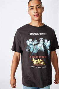 Cotton On Men - Tbar Collab Movie And Tv T-Shirt - Lcn mir sk8 washed black jackie brown - poste