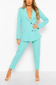Double Breasted Blazer & Trouser Suit Set, Jade