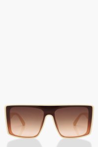 Flat Top Oversized Sunglasses, Cream
