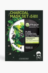 Garnier Charcoal & Algae Face Sheet Mask 5Pk