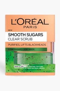 L'Oreal Sugar Clear Kiwi Face & Lip Scrub 50Ml