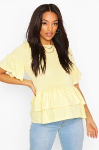 Maternity Double Layer Smock Top, Yellow