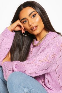 Pointelle Oversized sweater, Lilac