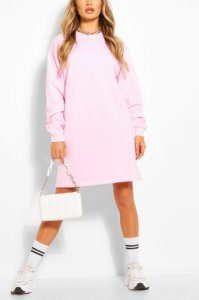 Recycled Oversized Sweat Dress, Pink