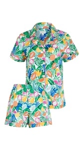 BedHead Pajamas Tropical Fruits Short-Sleeve Classic Shorty PJ Set