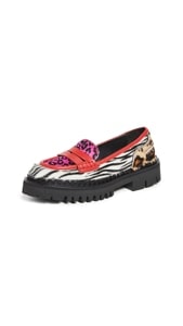 No. 21 Mixed Print Loafers