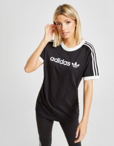 adidas Originals 3-Stripes Linear T-Shirt Dames - alleen bij JD - Zwart - Dames