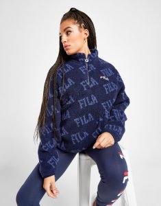 Fila All Over Print 1/4 Zip Sherpa Sweatshirt - alleen bij JD - Blauw - Dames