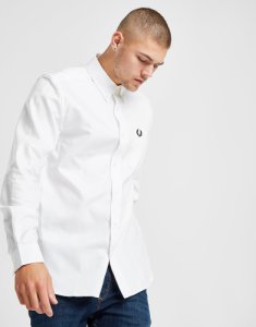 Fred Perry Oxford Long Sleeve Shirt Heren - Wit - Heren