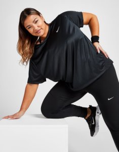 Nike Running Miler Short Sleeve Plus Size T-Shirt Dames - Zwart - Dames