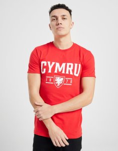 Official Team Wales Cymru Short Sleeve T-Shirt Heren - Rood - Heren