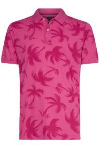 SALE Poloshirt Tommy Hilfiger roze met palmprint