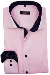 Eterna strijkvrij overhemd roze modern fit