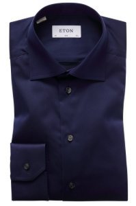 Eton overhemd navy slim fit