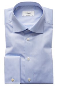 Eton shirt dress bleu contemporary French cuff