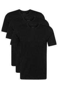Hugo Boss t-shirt RN 3P CO zwart 3-pack