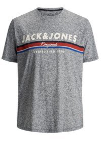 Jack & Jones Plus Size tee grijs melange o-hals